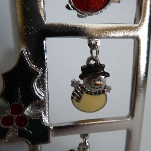 NEW CHRISTMAS HOLIDAY SILVER CHARM FRAME SNOWMAN CARDINAL - Picture 9 of 11